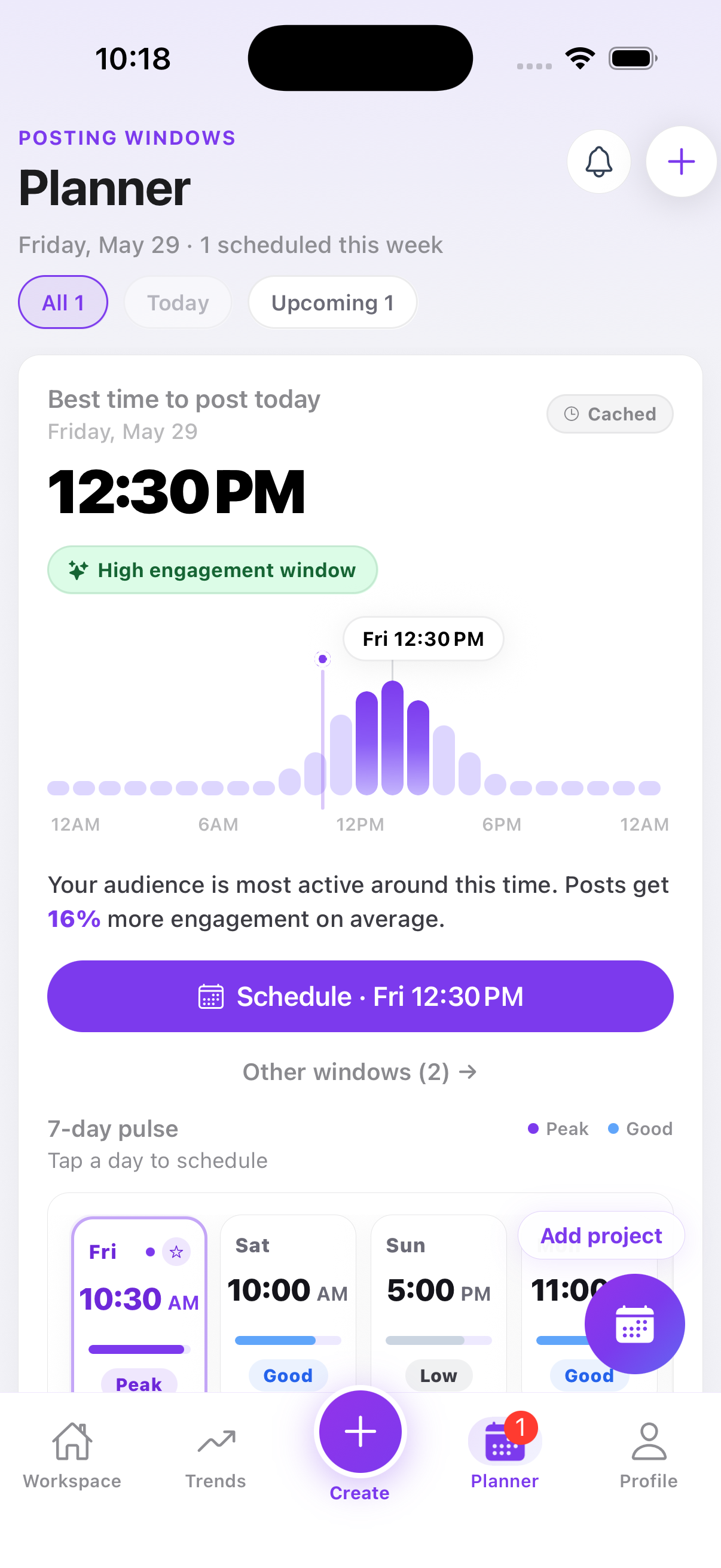 HitScore Planner — Best Time To Post